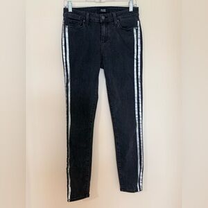 PAIGE Verdugo Ankle Black Skinny Jeans with Silver Accents